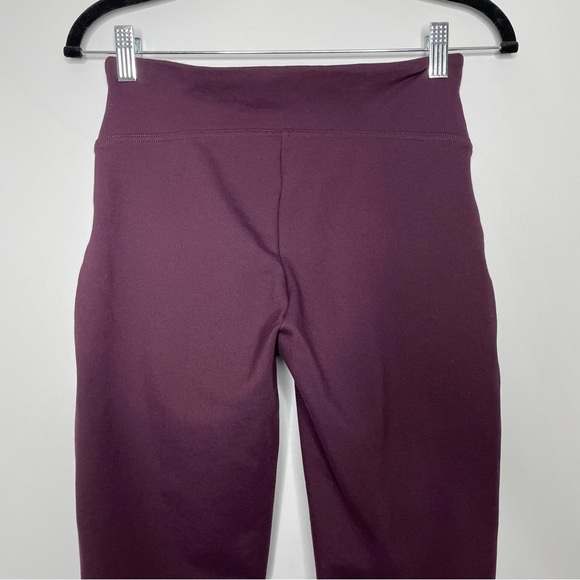 Spanx Ponte Ankle Leggings High Rise Shaping Slimming Slit Hem Maroon Size S - Picture 7 of 8